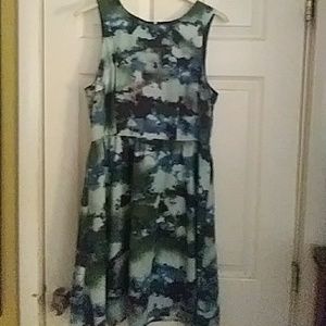 Adorable blue pattern skater dress